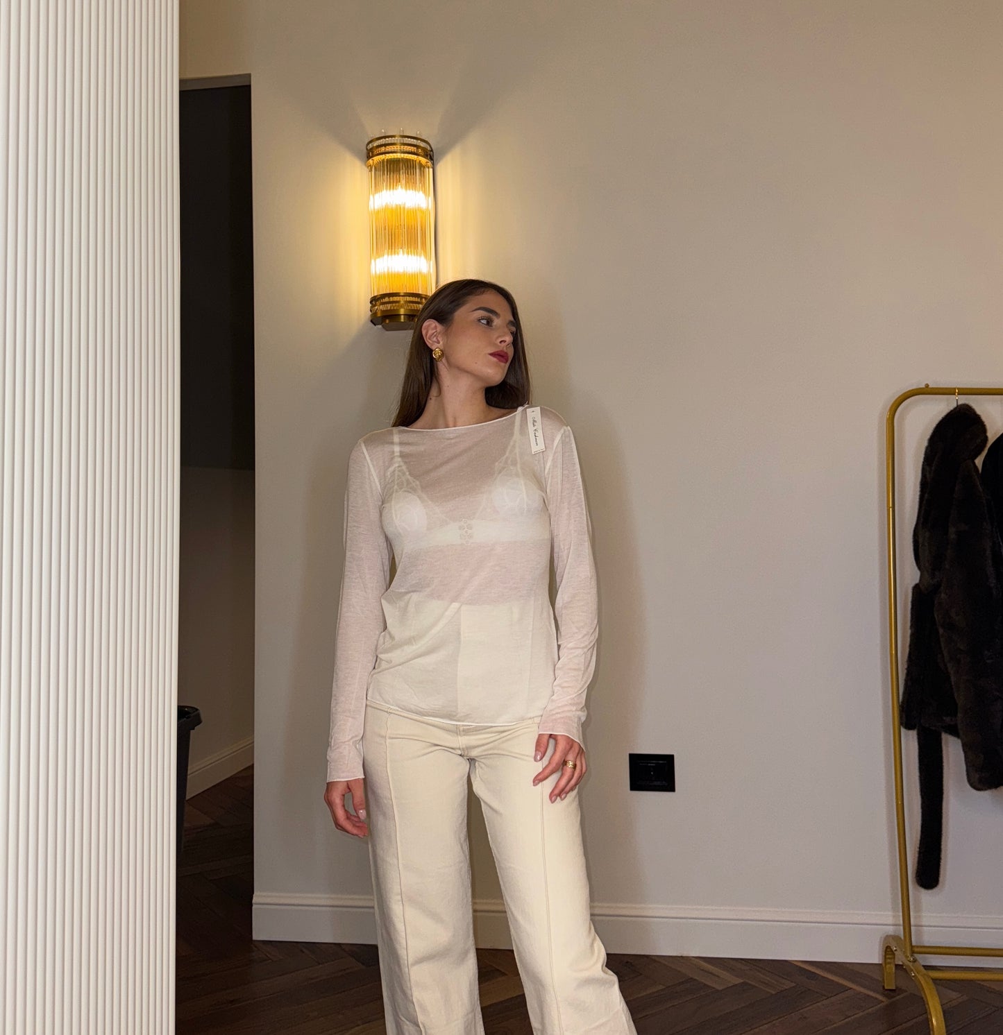 Maglia in cashmere crema – Essential