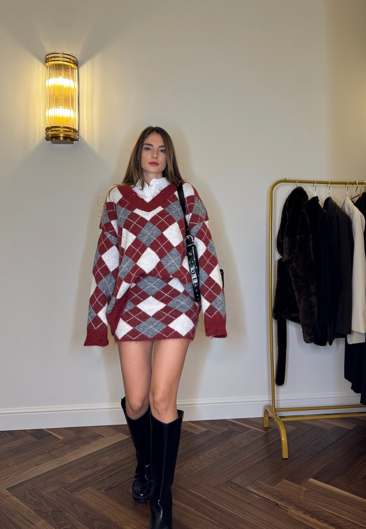 Coordinato Argyle Bordeaux