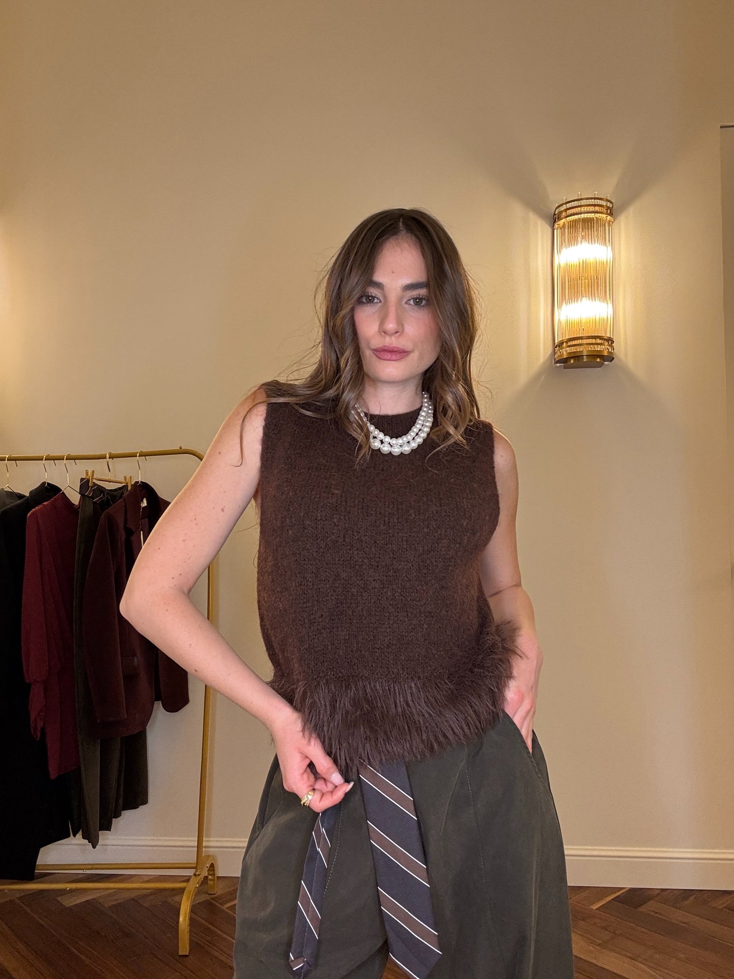 Maglia Cocoon Marrone