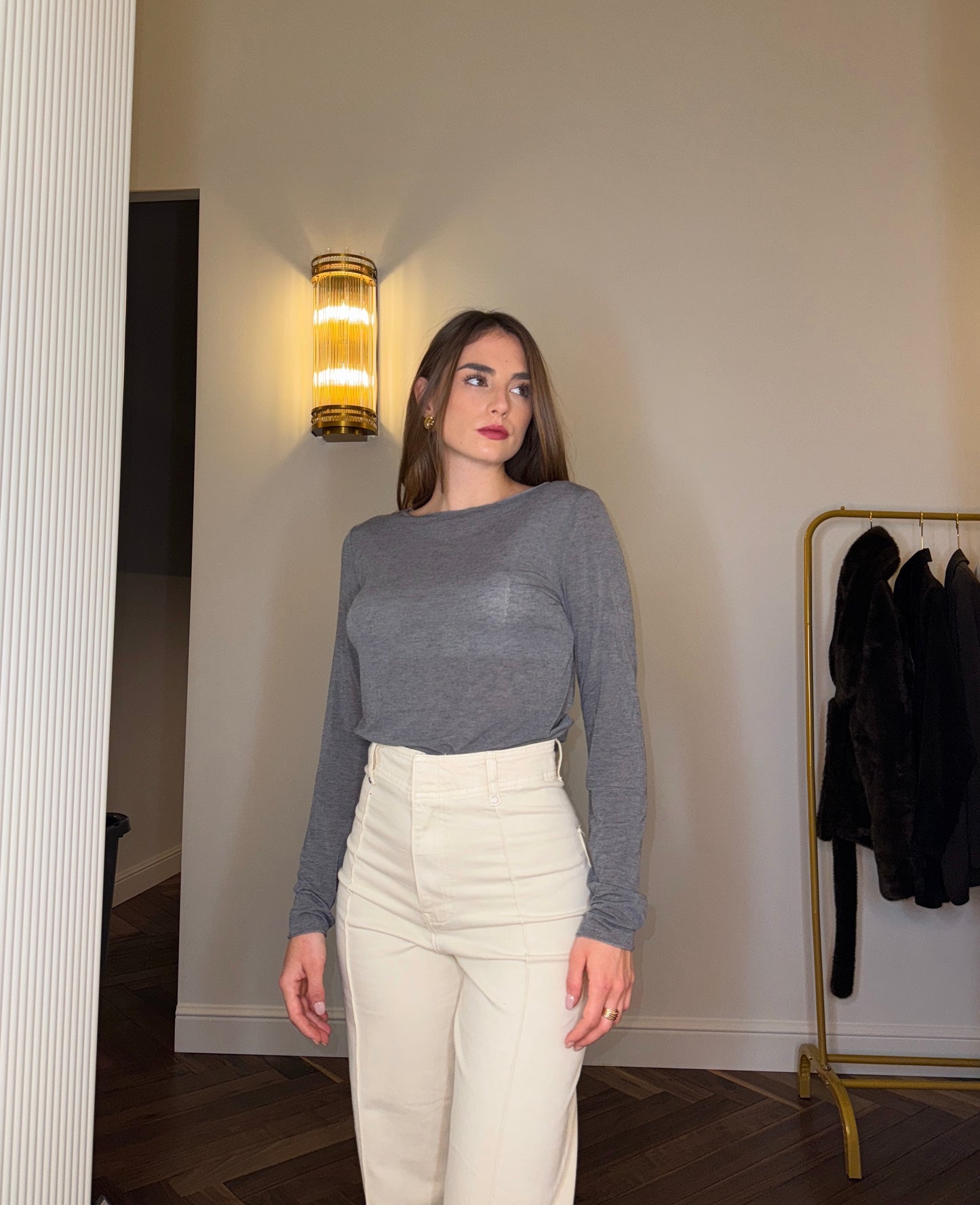 Maglia in Cashmere Grigio – Essential