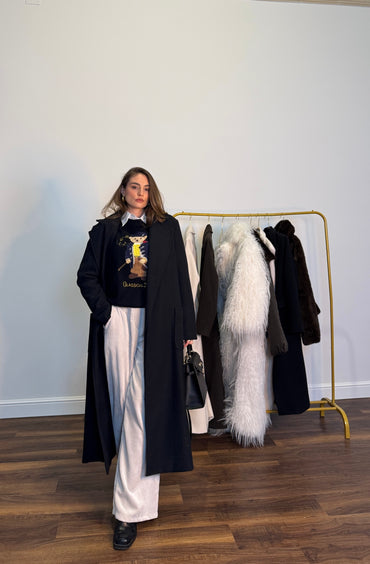 Cappotto Lungo con Cintura – Élégance Parisienne