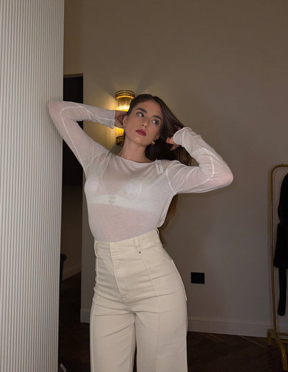 Maglia in cashmere crema – Essential