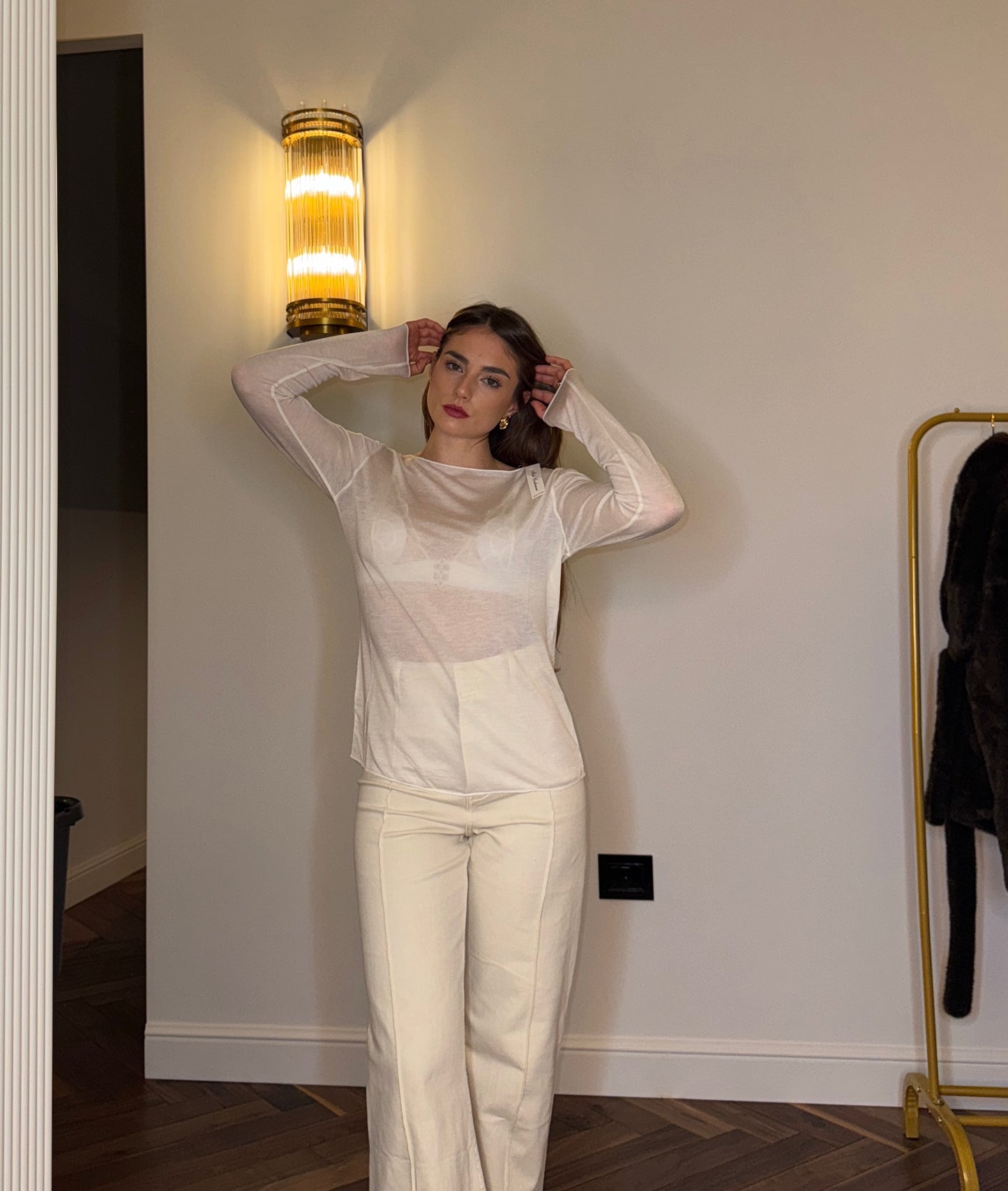 Maglia in cashmere crema – Essential