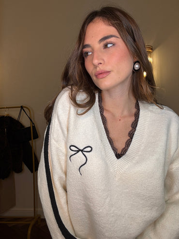 Maglione White Bow